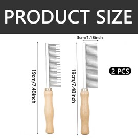 2 Pcs Cat Dog Comb, Dog Grooming Combs for Grooming for Long Haired Cats