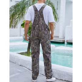 Yuanbang Camo Overalls for Men Work Utility Coveralls Bibs Romper Jumpsuit with Zipper Fly(Camo,S)