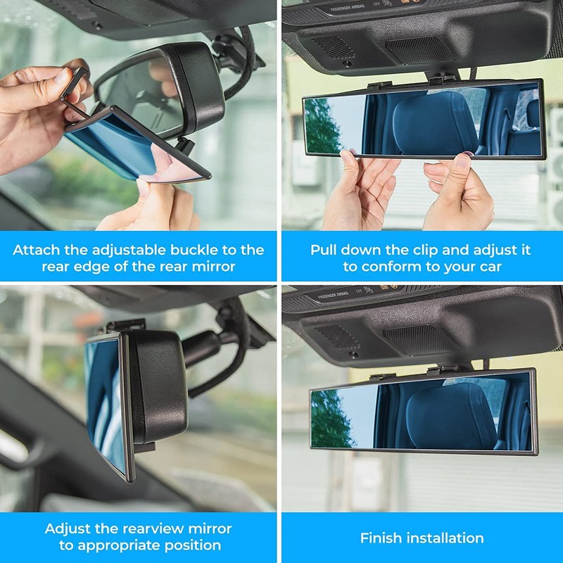 JOYTUTUS Rear View Mirror, Universal 11.81 Inch 2 Pack Panoramic
