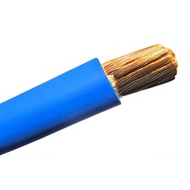 AC/DC Wire And Supply 4/0 0000 AWG BLUE Heavy Duty Extra Flexible Battery Welding Cable Lead Car Audio Solar 600 VOLT Made in the USA (20 FT)