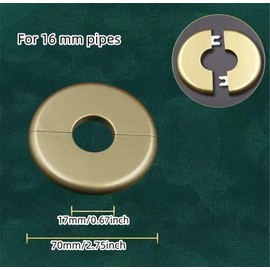 2 Pcs Wall Split Flange Self-Adhesive tape Round Escutcheon Various pipes Plate Cover for Water Pipe Faucet Decoration Accessories (16mm/0.65in)