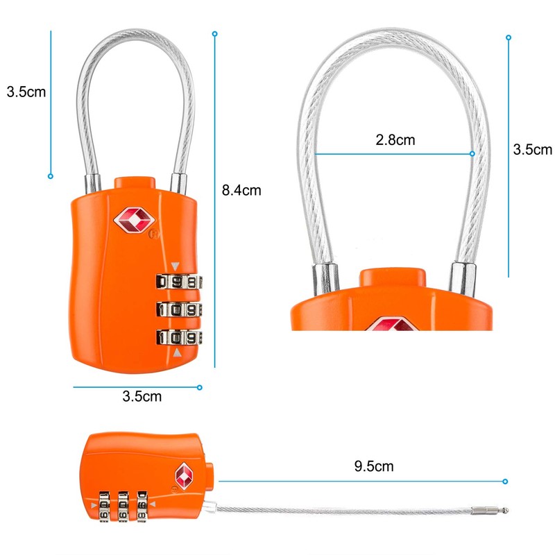 [Pack of 2] TSA Luggage Locks, Diyife 3-Digit Security Lock,
