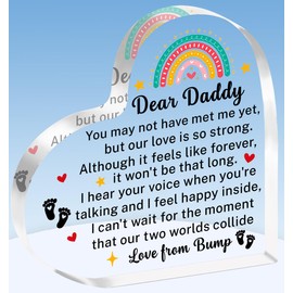 TTOVEN Daddy to Be Gifts New Dad Presents Father's Day Birthday Christmas Heart Acrylic Plaque
