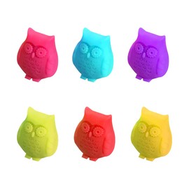 caralin Wine Glass Markers Set of 6 Cute Owl Silicone Drink Glass Charms Labels Silicone