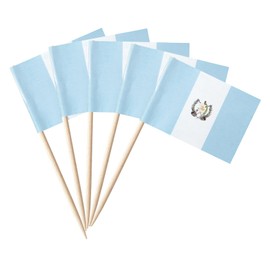stidsds 100 Pcs Guatemala Flag Guatemalan Toothpick Flags Mini Small Guatemala Cupcake Toppers Stick Flags Banner Country Party Cocktail Fruit Decoration