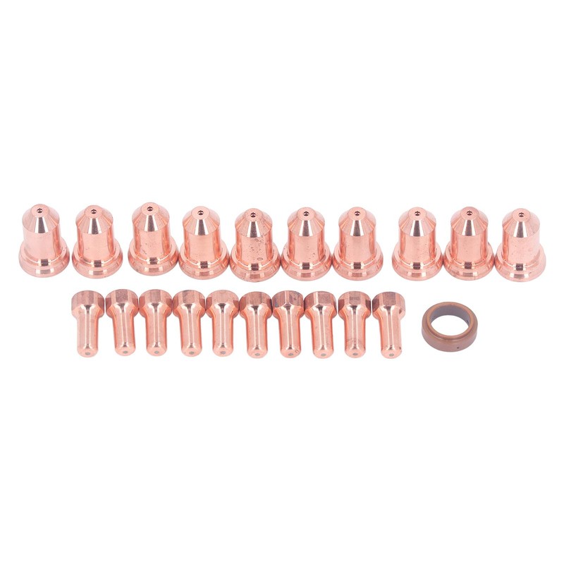 21Pcs Electrode Nozzle Set Brass 1.3mm Dia Nozzles Plasma Cutting