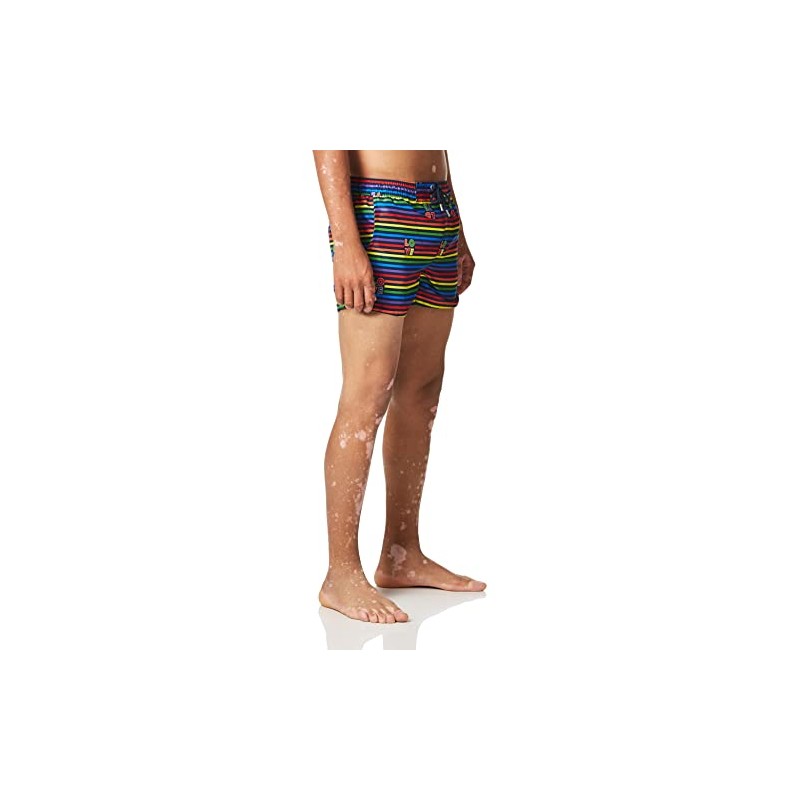 2(X)IST Pride Ibiza bañador para Hombre, Rayas del Amor/Arco Iris,