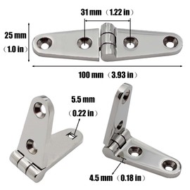Lowats Marine Hinge Pack of 2 Boots Hinge for Marine Boat Boat Stainless Steel Door Hinge Stainless Steel Hinge Stainless Steel Hinges Stainless Steel Hinge Door Hinge for Marine Boat Hatches