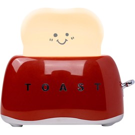 YUN FROG Cute Cartoon Toaster Night Light Table Lamp Desktop Lighting Ornaments Nursery Kids Toys LED Nightlight Gifts Bedroom Decor Red