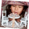 ORFOFE Miniature Ladder Wooden Tiny Ladder 1/12 Scale Mini House