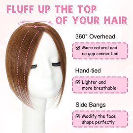 Hair Toppers for thinning hair Women Real Hair Toppers for Women 10inch Swiss Base Human Hair Topper (Light Brown, 10inch)