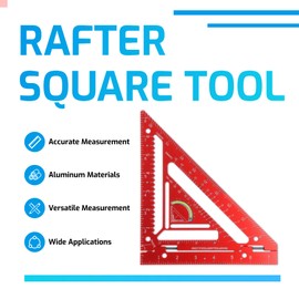 Rafter Square Tool, Carpenter Measuring Layout Tool, Aluminum Alloy Triangle Ruler Protractor for Carpenters and Architects