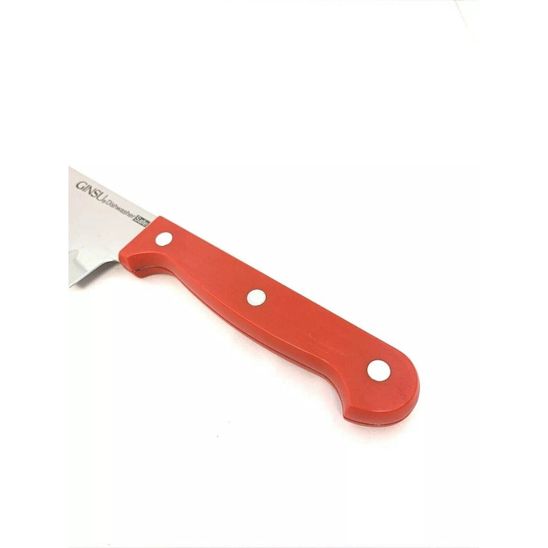 GINSU Kiso 7" Santoku Knife Red Dishwasher Safe Stainless Steel