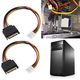 VGOL 3Pcs 20cm 4 Pin Floppy to 15 Pin SATA Male Power Cable for SATA Hard Drives and Devices