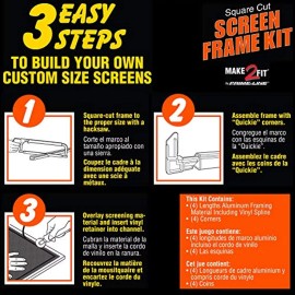Prime-Line PL 7807 Screen Frame Kit, 5/16 inch x 3/4 inch x 48 inch, Aluminum,