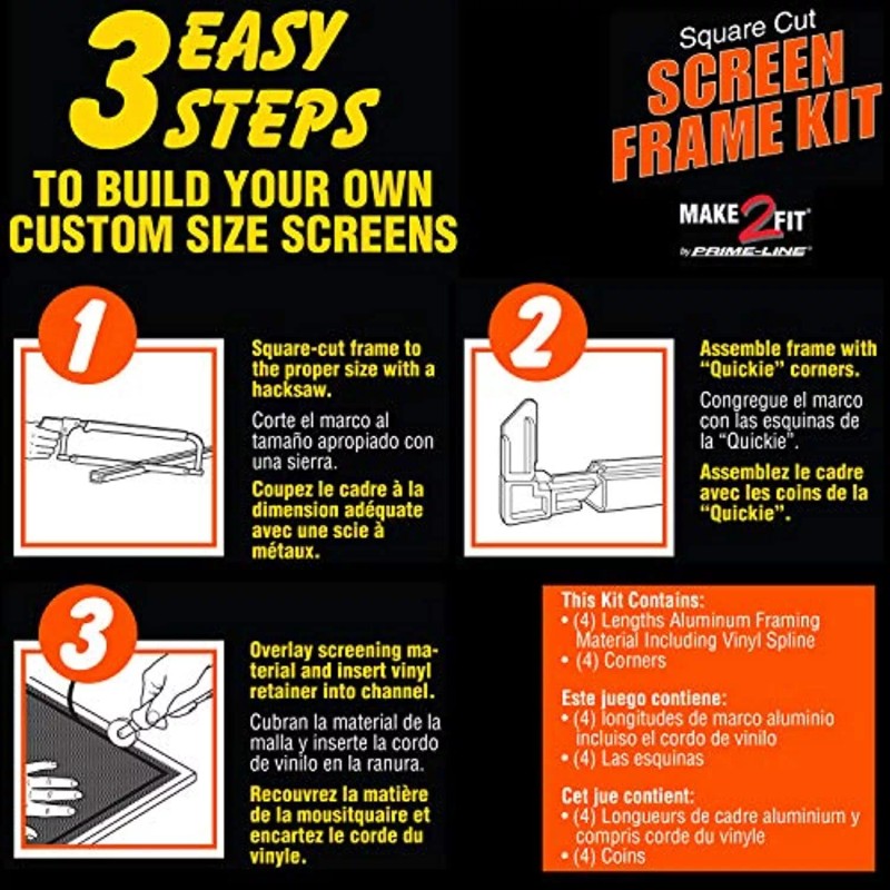 Prime-Line PL 7807 Screen Frame Kit, 5/16 inch x 3/4