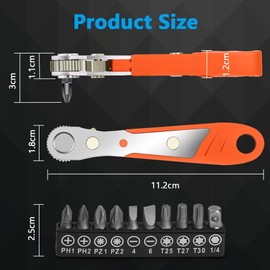 OSDUE OSDUE Ratschenschlssel Magnetisch, 110mm 1/4 Zoll Ratschen Wendeschrauber, Mini-ratschen Schraubenschlssel fr Gadgets, Autos,H?user, Maschinen und andere Ger?te