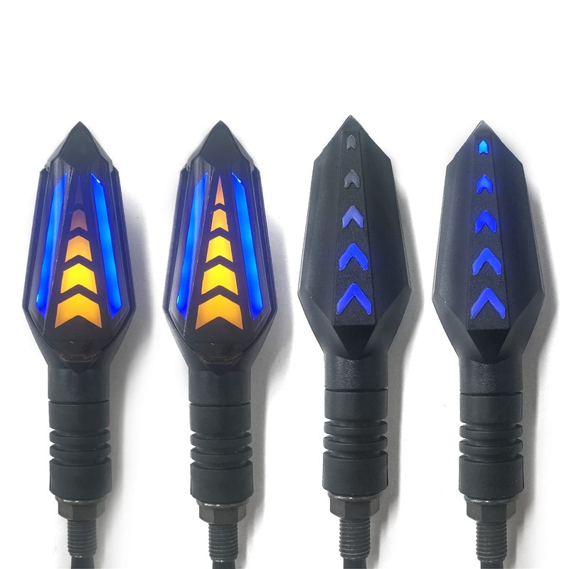 VRWEARE Universal 4Pcs Motorcycle Turn Signals Double Color Led Yellow