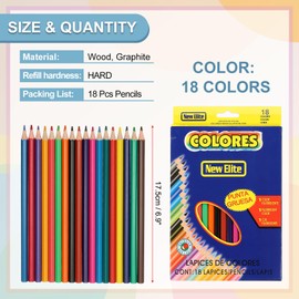 PATIKIL 18 Colors Coloring Pencils Set, Soft Core Colored Pencils Hexagonal Shape Coloring Drawing Pencil for Sketching Blending DIY Crafts