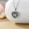 AOBOCO Heart Locket Necklace That Holds Pictures Sterling Silver Flower