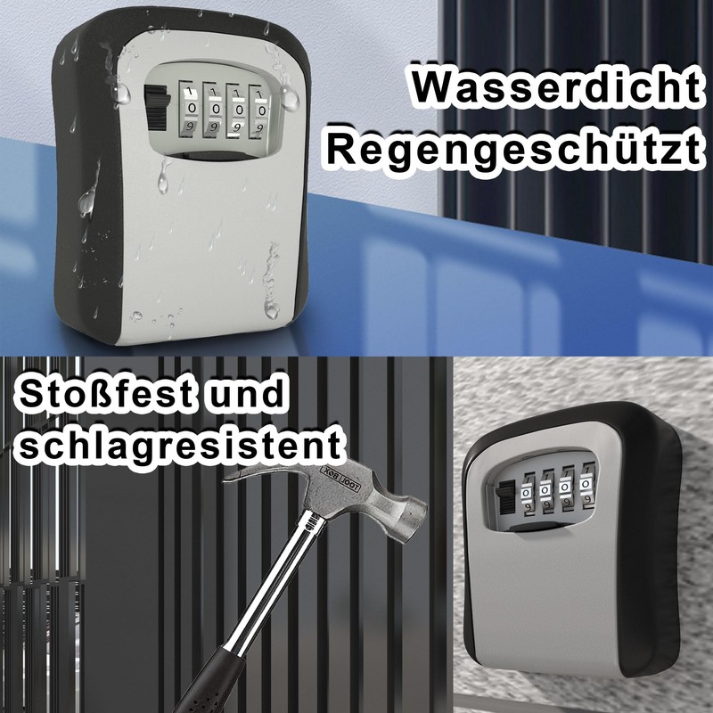 DIYGEEK Key Safe with Code, Outdoor Key Safe with Number