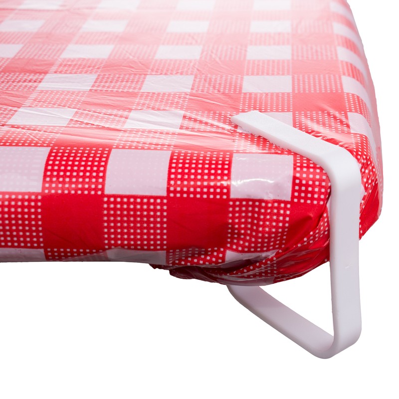Chef Craft Sturdy Picnic Table Cloth 5.75" Tablecover Clamp, White,