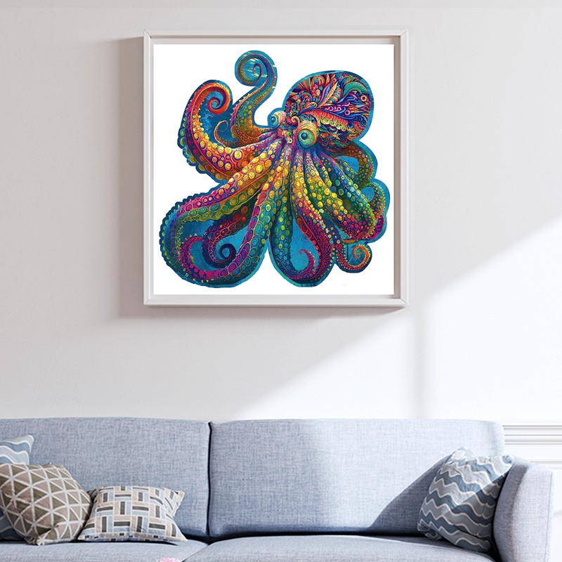 Mys Aurora Unique Wooden Jigsaw Puzzles - Agate Octopus, 300