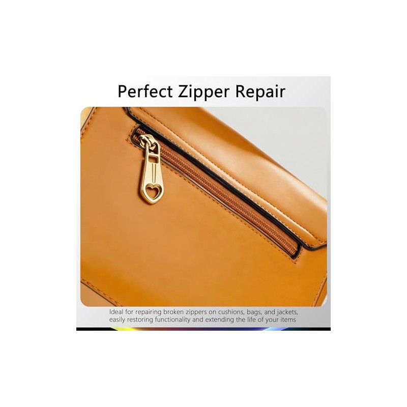 SHRJ 20Pcs #5 Zippers Pulls Heart-Shaped Zipper Sliders 5 Colors