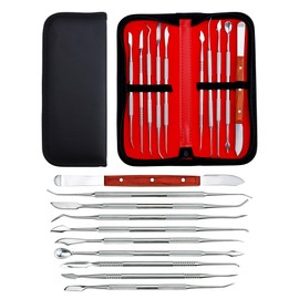 YETOOME 10 Pcs Dental Wax Carving Tools Set with Case, Stainless Steel Clay Sculpting Pottery Sculpture Tools for Dental Pottery Sculpting Plaster Carving