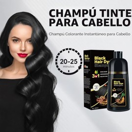 Champú de tinte para cabello negro 3 en 1 Champu para canas, para cobertura de cabello gris, champú de color negro herbario natural para mujeres, cham