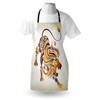 Lunarable Zodiac Leo Apron, Abstract Lion Design with Swirled Stripes