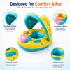 Inflatable Airplane Pool Float with Canopy for Kids – PVC