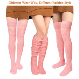 Women Thigh High Socks Extra Long Cotton Knit Warm Thick Tall Long Boot Stockings Leg Warmers