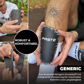 PASTE ® Shin Pads Football for Men, Women & Children Generic Black - Shin Pads for Football Socks, for Inserting - Shin Guards Shin Guards Non-Slip Thin with Pad