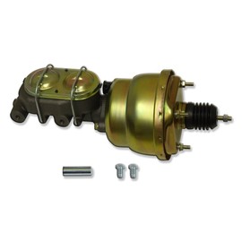 IMOOA Universal Zinc 7" Dual Diaphragm Power Brake Booster and 1" Bore Corvette Master Cylinder with 3/8" 4 Ports Cast Iron For Chevy Ford GM