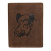 Greenburry Vintage 1701-Wild Boar-25 Leather Wallet for Men and Women
