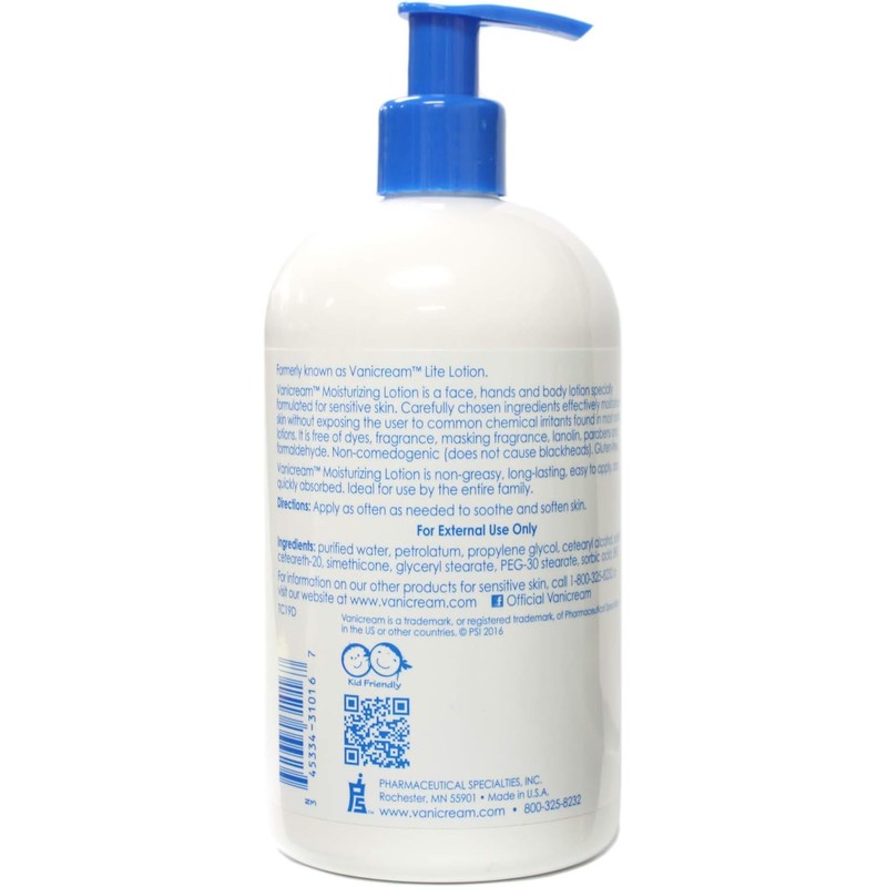 Vanicream Lite Lotion Bottle With Pump 16 Oz (2 Pack)