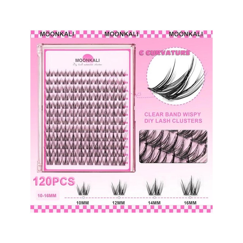 CC 문칼리 내추럴 속눈썹 클러스터 위스피 요정 연장 10-16MM CC