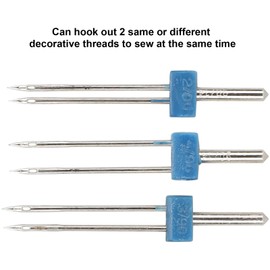 Sewing Machine Accessories 18Pcs Double Twin Needles Pins and 4Pcs Presser Foot Set Stainless Steel and Plastic with A Durable Small Plastic Box