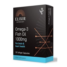 ELIXIR NUTROLOGY Omega-3 Fish Oil 1000mg 30 Softgel Capsules – Supports Heart & Brain Health, Rich in EPA & DHA, with Vitamin E for Cellular Health Protection.