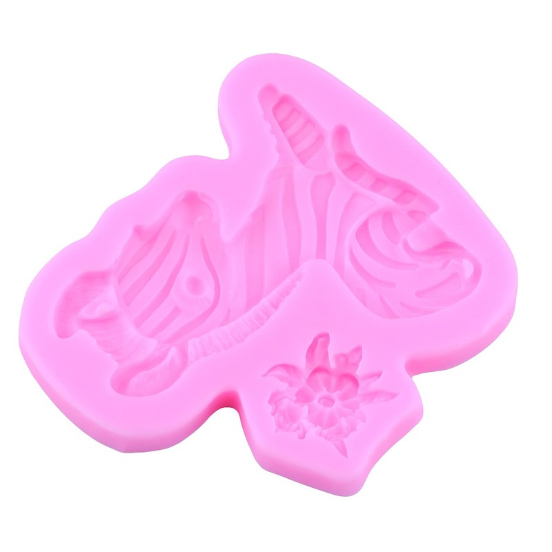 MIYAHOUSE Safari Animal Fondant Mold Giraffe Lion Silicone Molds Set