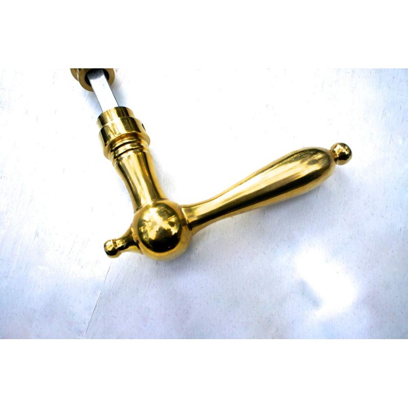 Antikas Door Handle Pair Polished Brass with Rosettes Nostalgia for