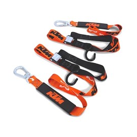 KTM Matrix Premium Tie-Down Set of 2, Includes Soft Loop Extension, S Hooks, Swivel Carabiners - 1.5" Width x 69" Length Abrasion Resistant Nylon Webbing