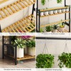 Ufine Bamboo Hanging Plant Stand 3 Tier Ladder Shelf with