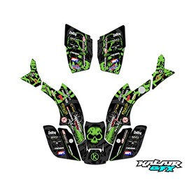 Kalair GFX Graphics Kit for Honda TRX 300EX MAIER PLASTICS (1993-2006) Revolt Series Green 16 Mil - ATV UTV Custom Racing Graphics Stickers Decals Kit, no-plastics