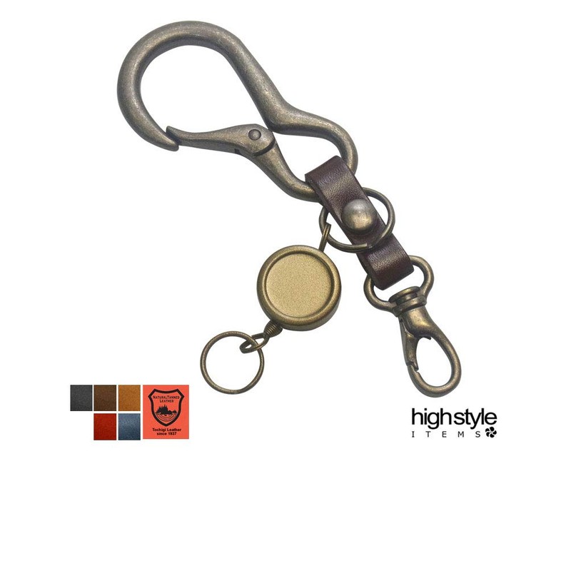 Highstyle Tochigi Leather & Carabiner & Reel Key & Minascan
