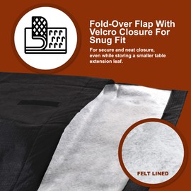 Sorfey Felt LinedSorefy Felt Lined Dining Table Leaf Storage Bag, 52" x 28", Black
