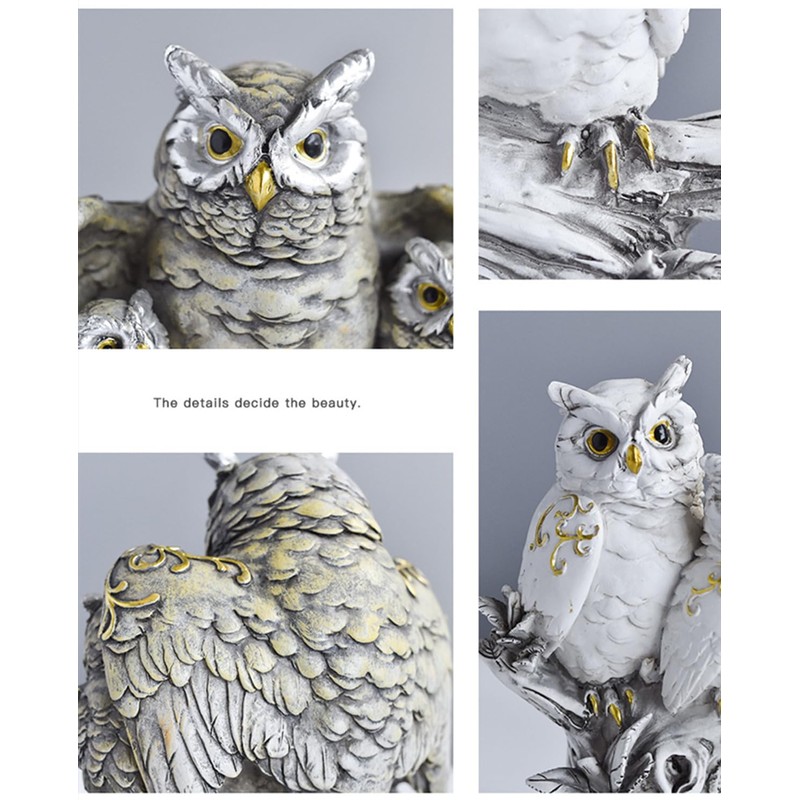 Owl Figurines,Cute Owl Statue,Small Decor Items,Sculpture Ornament for Home Office