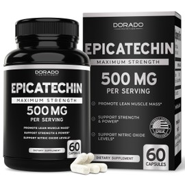 Epicatechin Extract 500mg Per Serving (60 Capsules) Myostatin Inhibitor, Myostatin Blocker for Lean Muscle, Nitric Oxide, Stamina & Endurance – Non GMO, Vegan Supplement & Third Party Tested
