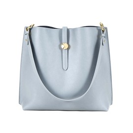 [unBIAS] Luxury Leather 2-Way Shoulder Bag (with matching color pouch), multicolor (blue / gray)
